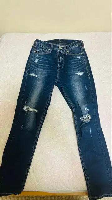 EMODA 데미지 가공 스키니 데님 160/62A