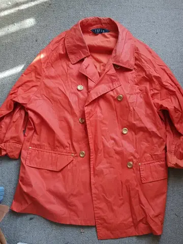 ELLEparis 오렌지 더블 브레스트 코트 자켓 구제 의류