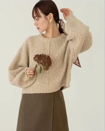 [ 미사용 새상품 ] hinari 패치워크 디자인 MIX 니트