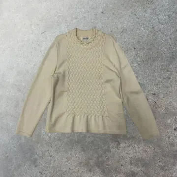 일본제 케이블 짜임 니트 울 100% Saint Joie 크루넥