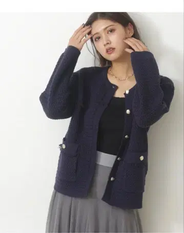 JILL by JILLSTUART 프린지 트위드 가디건