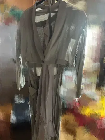 그레이 린넨 셋업 M 사이즈