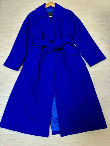 [새상품급] LOUNIE 루니 가운 코트 블루 리본 벨트 울 100