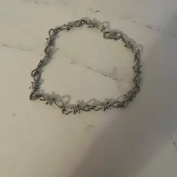 실버 와이어 편직 목걸이