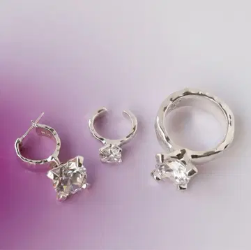 e.m. 이어커프 지르코니아 세팅 손톱 이어커프 실버 e.m.