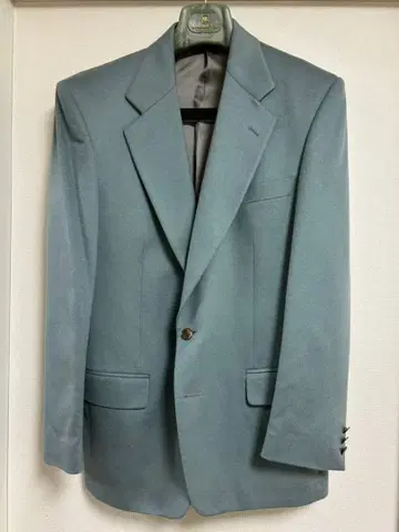 블루 그레이 캐시미어 100% 테일러드 자켓