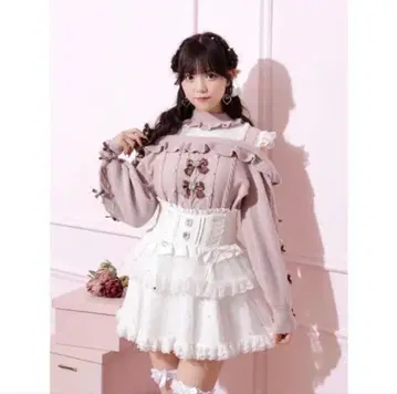 노에미 메니 리본 오픈 숄더 니트 핑크 M