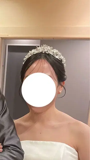 티아라 실버 비즈 펄 비쥬 결혼식 웨딩