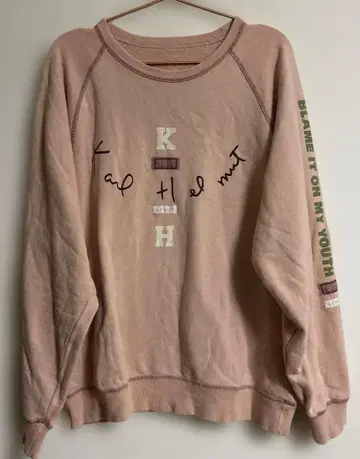 핑크하우스 칼 헬무트 핑크 로고 맨투맨 M 사이즈