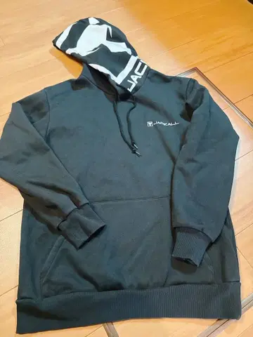JACKALL 블랙 후드 부착 후드티 M