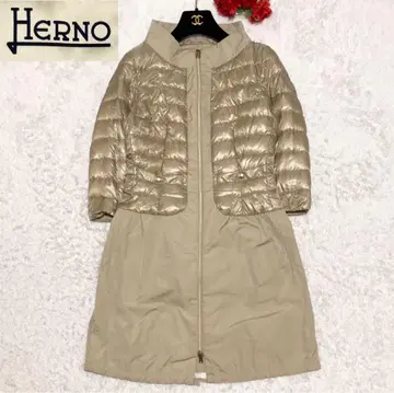 상급 새상품급 HERNO 도킹 다운 코트 이소재 절개