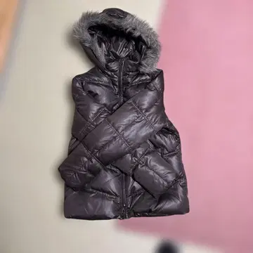 다크 브라운 후드 부착 다운 자켓 M 사이즈