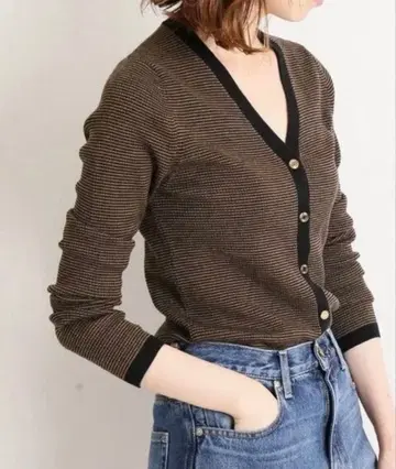 IENA 2x1 리브 V넥 가디건