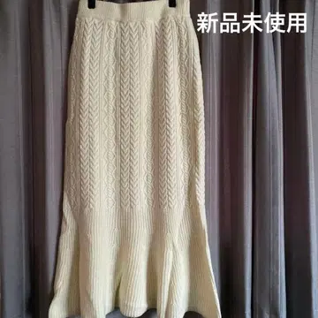 미사용 새상품 gleady brilliant 케이블 짜임 니트 롱 스커트