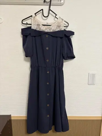 네이비 오프숄더 원피스 M 사이즈