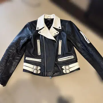 ROARS 더블 라이더스 자켓 블랙/화이트