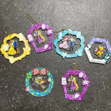 디즈니 크리스마스 오너먼트 복권 아크릴 키링 5종 6개 세트