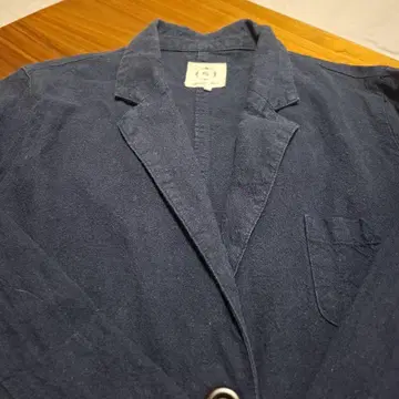 네이비 코튼 테일러드 자켓