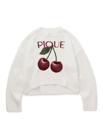젤라또피케 체리 자카드 풀오버 화이트