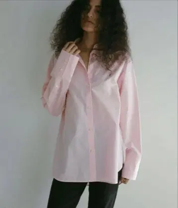에트레토쿄 핑크 오버 사이즈 긴팔 셔츠