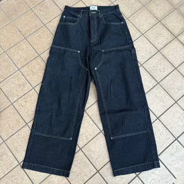 WETTEMPT 더블니 데님 와이드 팬츠