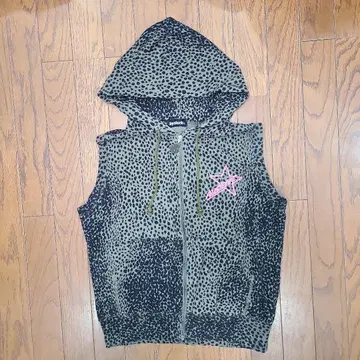 Hysteric Glamour 레오파드 무늬 슬리브리스 후드티