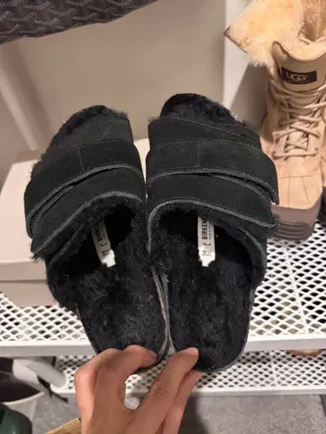 버켄스탁 샌들 스웨이드 가죽 - 블랙