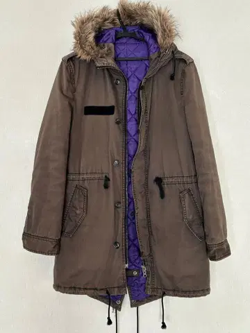 ABAHOUSE 아바하우스 빈티지 가공 퍼 탈부착 충전솜 모즈 코트 L