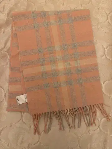 캐시미어 체크 무늬 머플러 핑크 계열