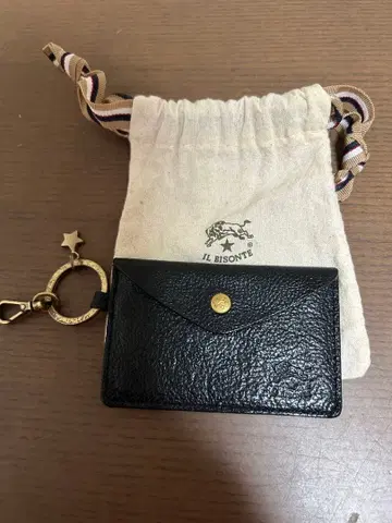 IL BISONTE 블랙 카드 케이스