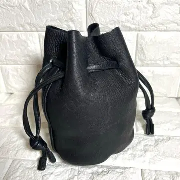 거의 새상품 MYTHINKS 복조리 백 고급 엘크 가죽 블랙