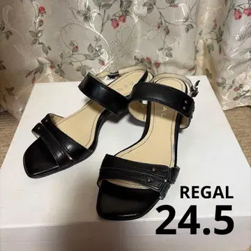 REGAL 블랙 스트랩 샌들 24.5cm