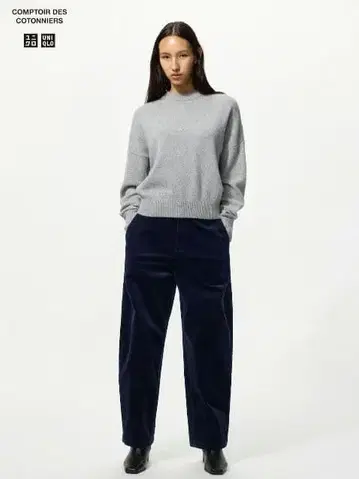 유니클로 코듀로이 커브 팬츠 네이비 XL
