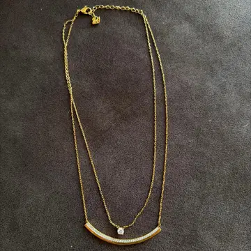 스와로브스키 목걸이 이중 체인