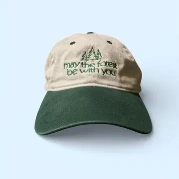 빈티지 캡 아메카지 바이컬러 그린 베이지 투톤