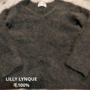 LILLY LYNQUE 복슬복슬 다크 그레이 긴팔 니트 38