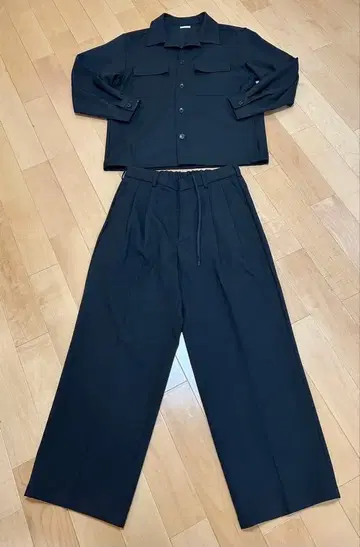 GU 더블 포켓 셔츠 슈퍼 배기 슬랙스