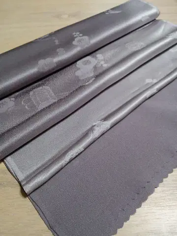 실크 꽃무늬 오비 장식 천 그레이 그라데이션 L26