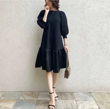 SYSORUS 니트 타프타 하이브리드 원피스