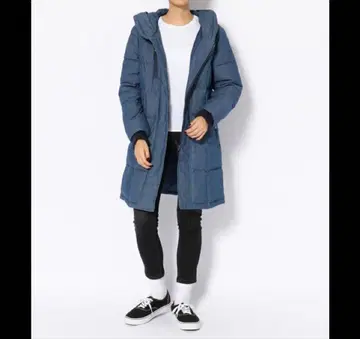 데님 롱 다운 자켓