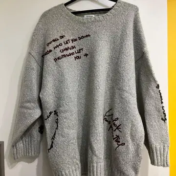 LEPSIM 3게이지 손글씨 라이크 풀오버