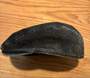 코듀로이 헌팅 모자 블랙 57.5cm