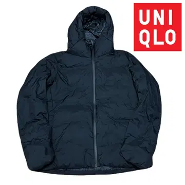 UNIQLO (유니클로) 심리스 다운 후드티/XL/블랙