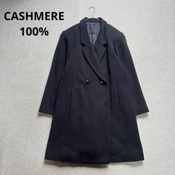 새상품급 캐시미어 100% 롱 코트 체스터 코트 더블 네이비 M