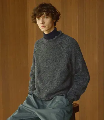 Bleme 믹스 멜란지 롤넥 니트 스웨터