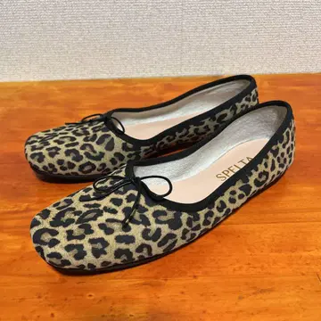 미사용품 SPELTA 스펠타 발레 슈즈 레오파드 38 24cm