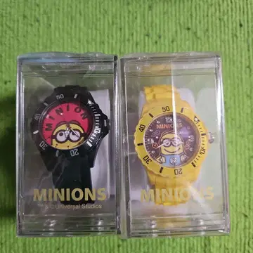 MINIONS 미니언즈라이프 스포츠 워치 Ver2 블랙 옐로우 2개 세트