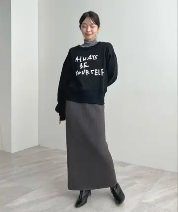 마치 담요 같은 Futier land 니트 타이트 스커트 속기모 그레이