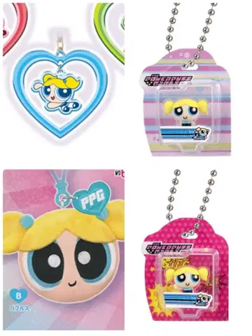 파워퍼프걸 페이스 봉제 인형 블리스터 참 버블스 가챠