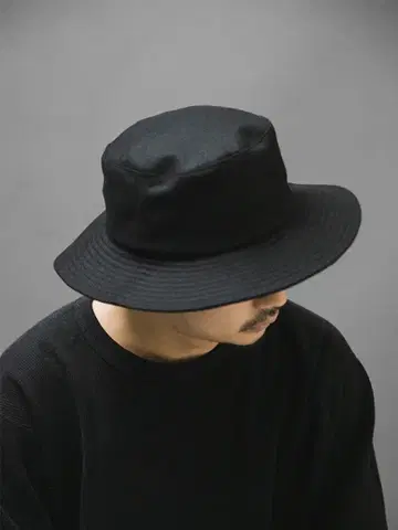 [컨디션 최상] KIJIMA TAKAYUKI 롱 브림 햇 버킷 햇 블랙